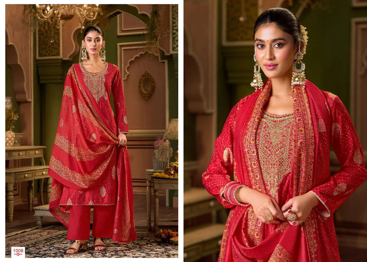 Salvi Fashion Sarah Festive Plus Modal Denting Slub Coding Suit Set