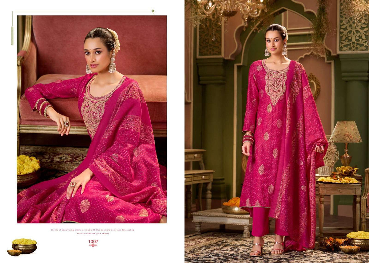 Salvi Fashion Sarah Festive Plus Modal Denting Slub Coding Suit Set
