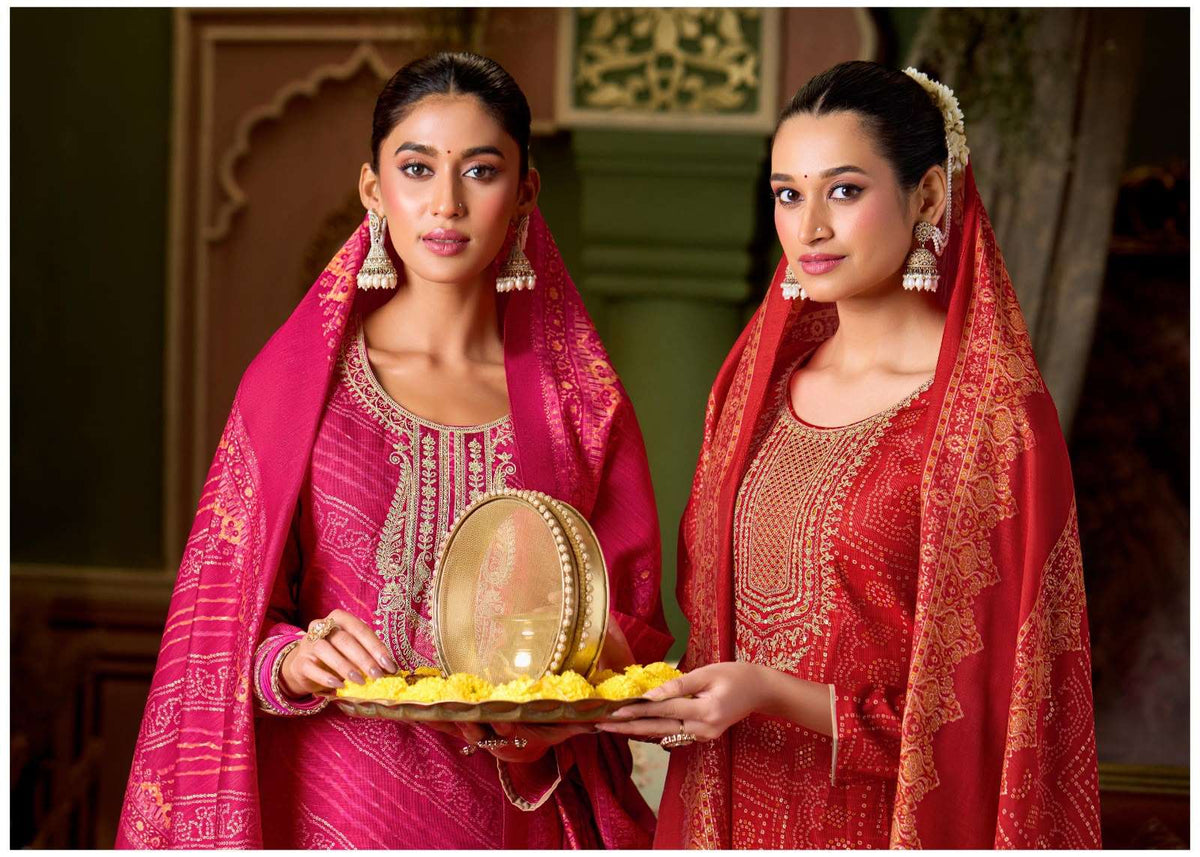 Salvi Fashion Sarah Festive Plus Modal Denting Slub Coding Suit Set