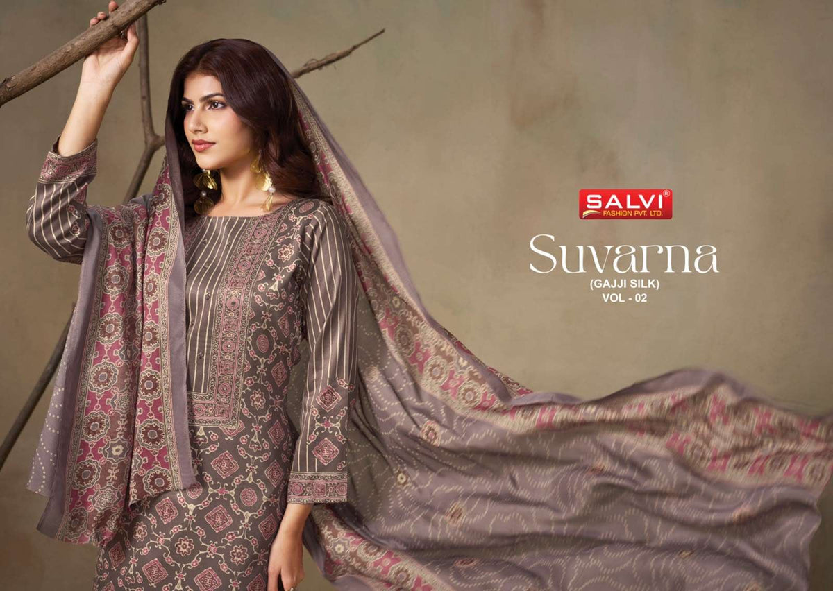 Salvi Fashion Suvarna Vol 2 Gajji Silk Handwork Suit Set