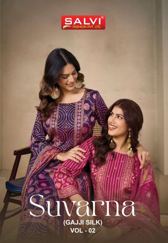 Salvi Fashion Suvarna Vol 2 Gajji Silk Handwork Suit Set