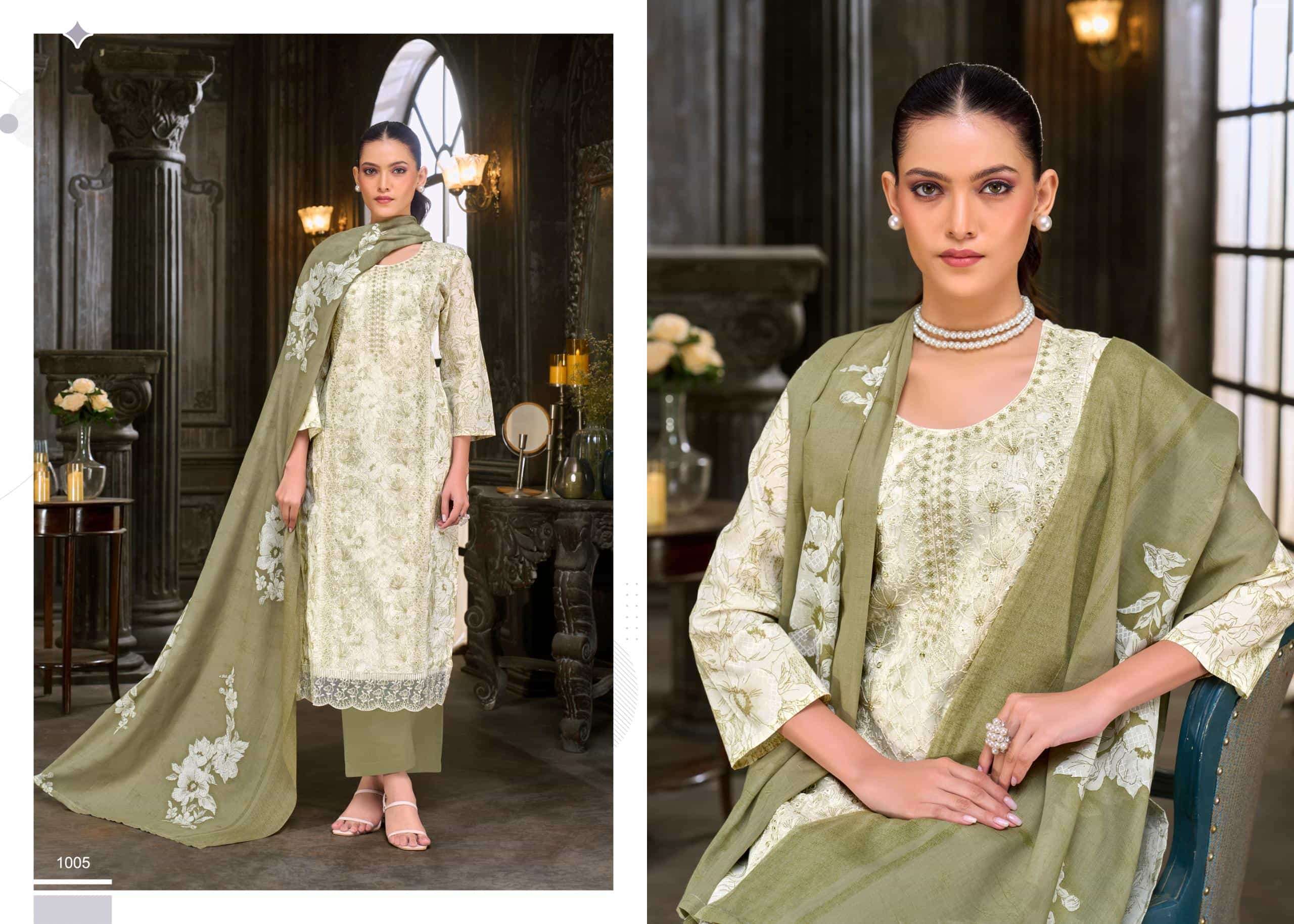 Salvi Fashion Swarovski Pure Lawn Embroidered Dress Material - Amrah Wholesale