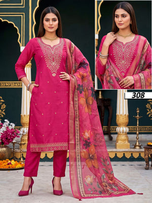 Samaira Vol 3 Vatican Plain Embroidered Kurti Set