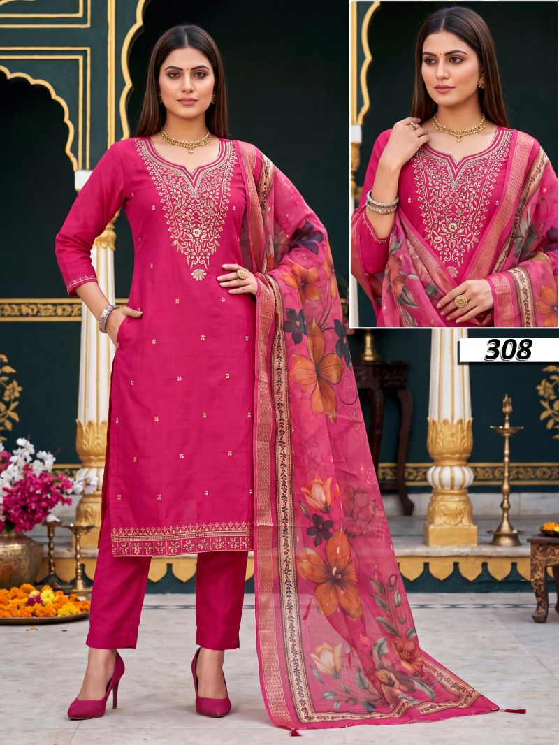 Samaira Vol 3 Vatican Plain Embroidered Kurti Set