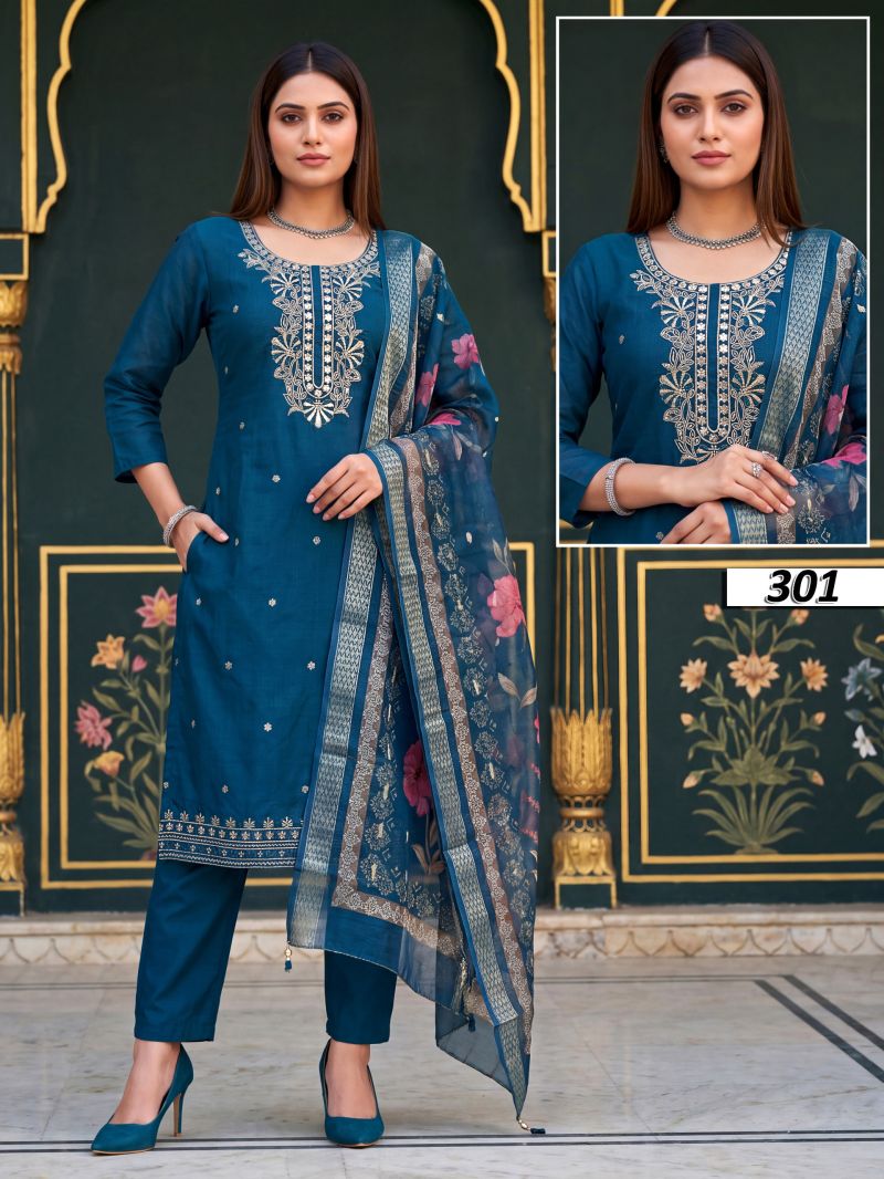 Samaira Vol 3 Vatican Plain Embroidered Kurti Set