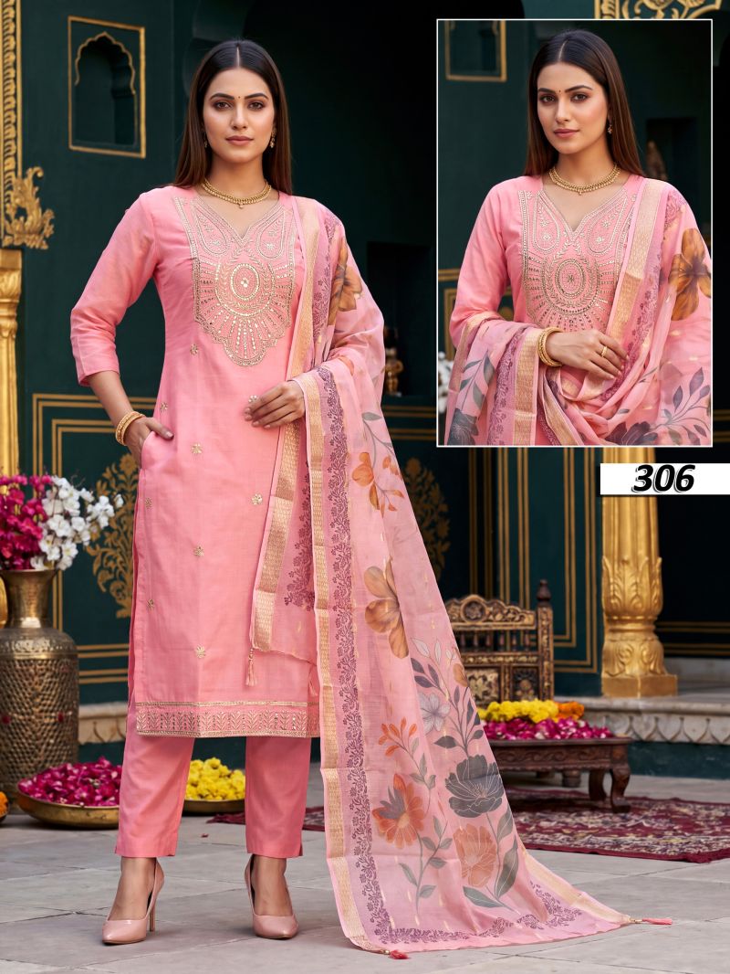 Samaira Vol 3 Vatican Plain Embroidered Kurti Set