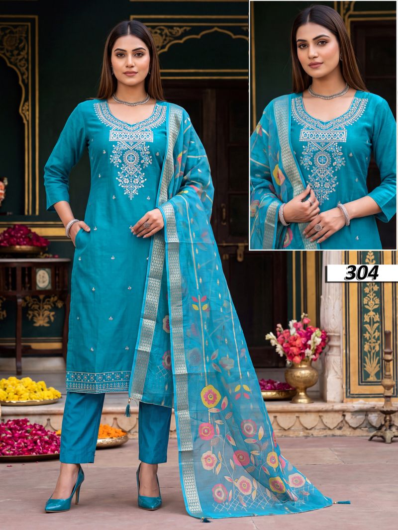 Samaira Vol 3 Vatican Plain Embroidered Kurti Set
