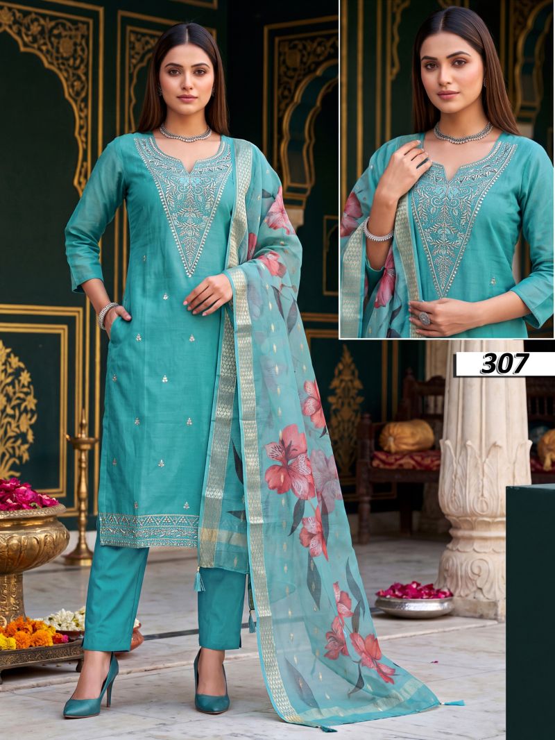 Samaira Vol 3 Vatican Plain Embroidered Kurti Set