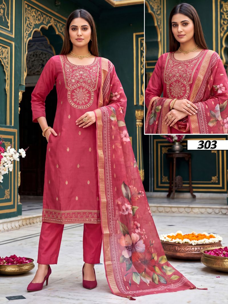 Samaira Vol 3 Vatican Plain Embroidered Kurti Set