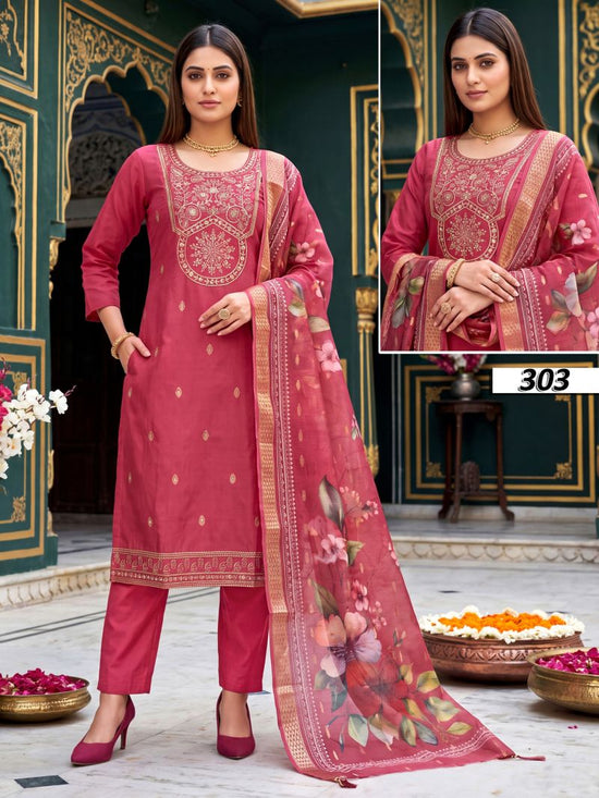 Samaira Vol 3 Vatican Plain Embroidered Kurti Set