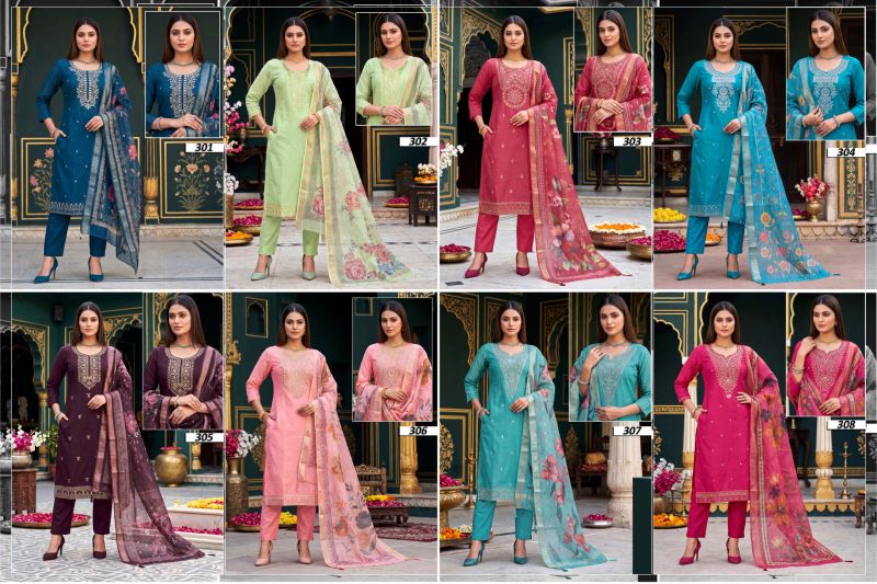 Samaira Vol 3 Vatican Plain Embroidered Kurti Set