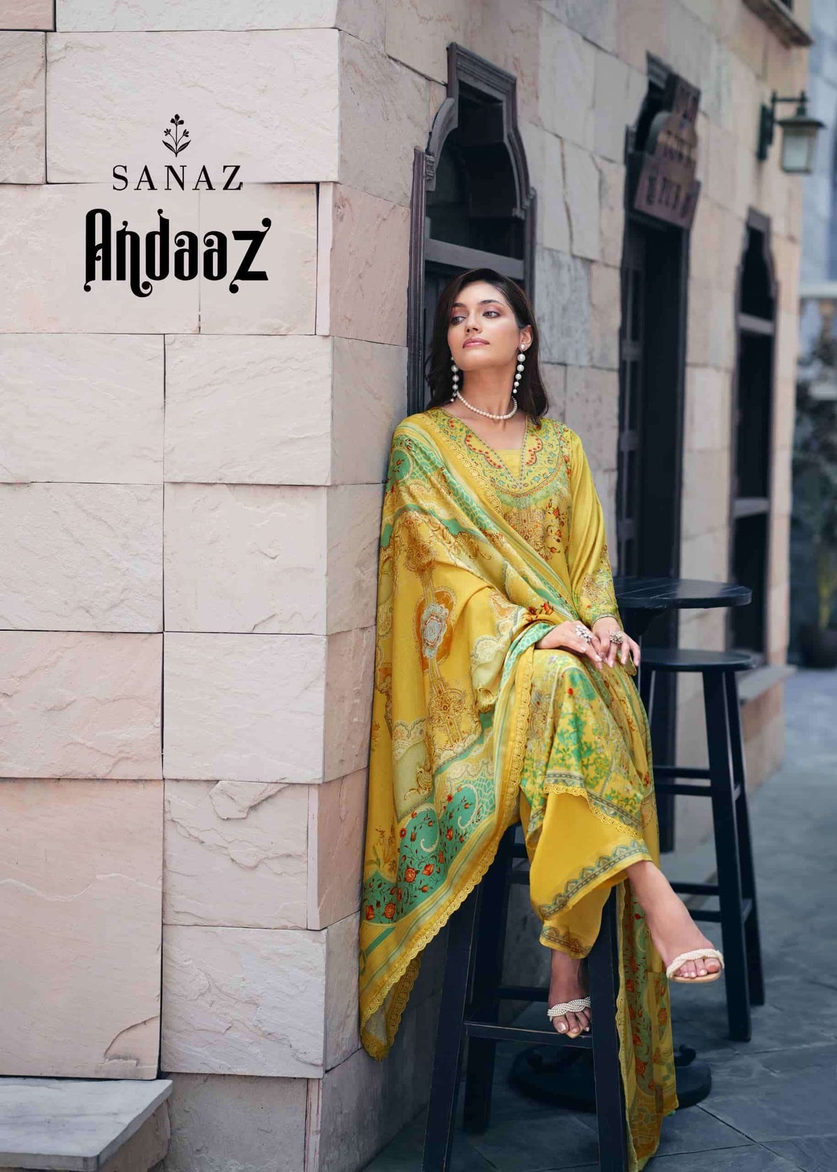 Sanaz Andaaz Viscose Pashmina Digital Printed Pakistani Suit
