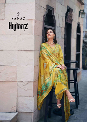 Sanaz Andaaz Viscose Pashmina Digital Printed Pakistani Suit