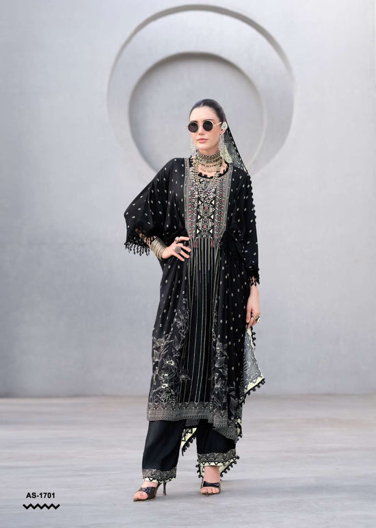 Sanaz Ash And Silk Viscose Muslin Dress Material