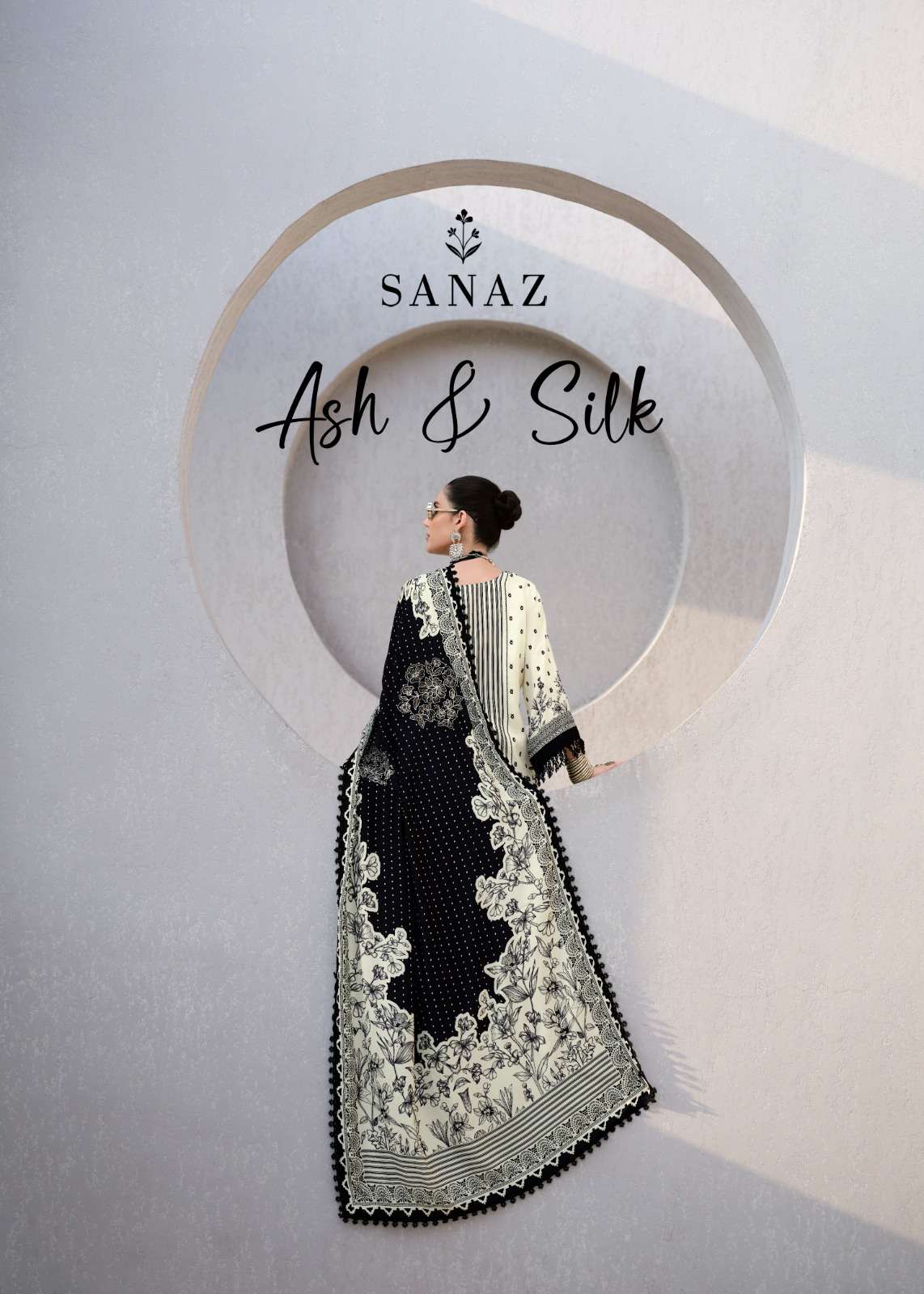 Sanaz Ash And Silk Viscose Muslin Dress Material - Amrah Wholesale