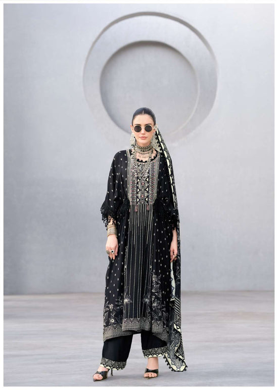 Sanaz Ash And Silk Viscose Muslin Dress Material - Amrah Wholesale