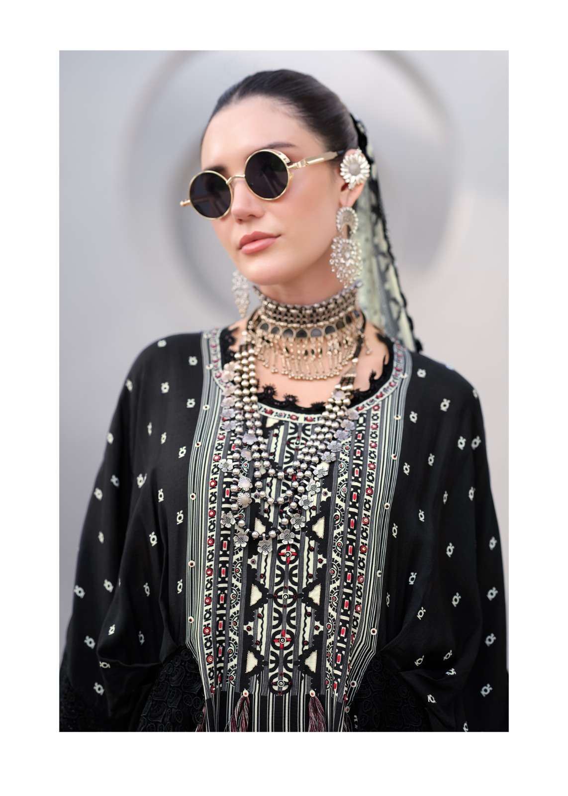 Sanaz Ash And Silk Viscose Muslin Dress Material - Amrah Wholesale