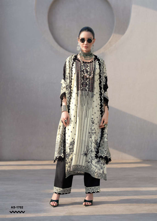 Sanaz Ash And Silk Viscose Muslin Dress Material - Amrah Wholesale