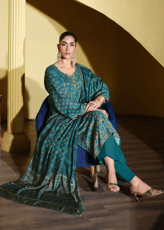 Sanaz Bagh Viscose Muslin Designer Dress Material - Amrah Wholesale