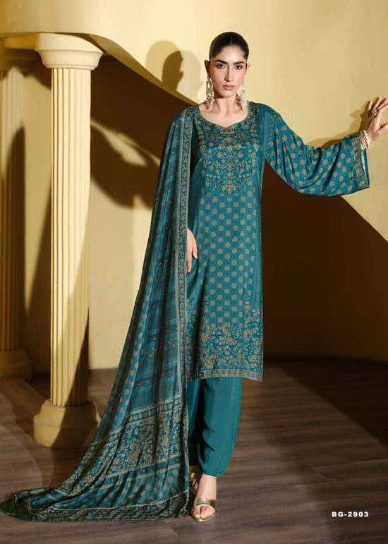 Sanaz Bagh Viscose Muslin Designer Dress Material - Amrah Wholesale