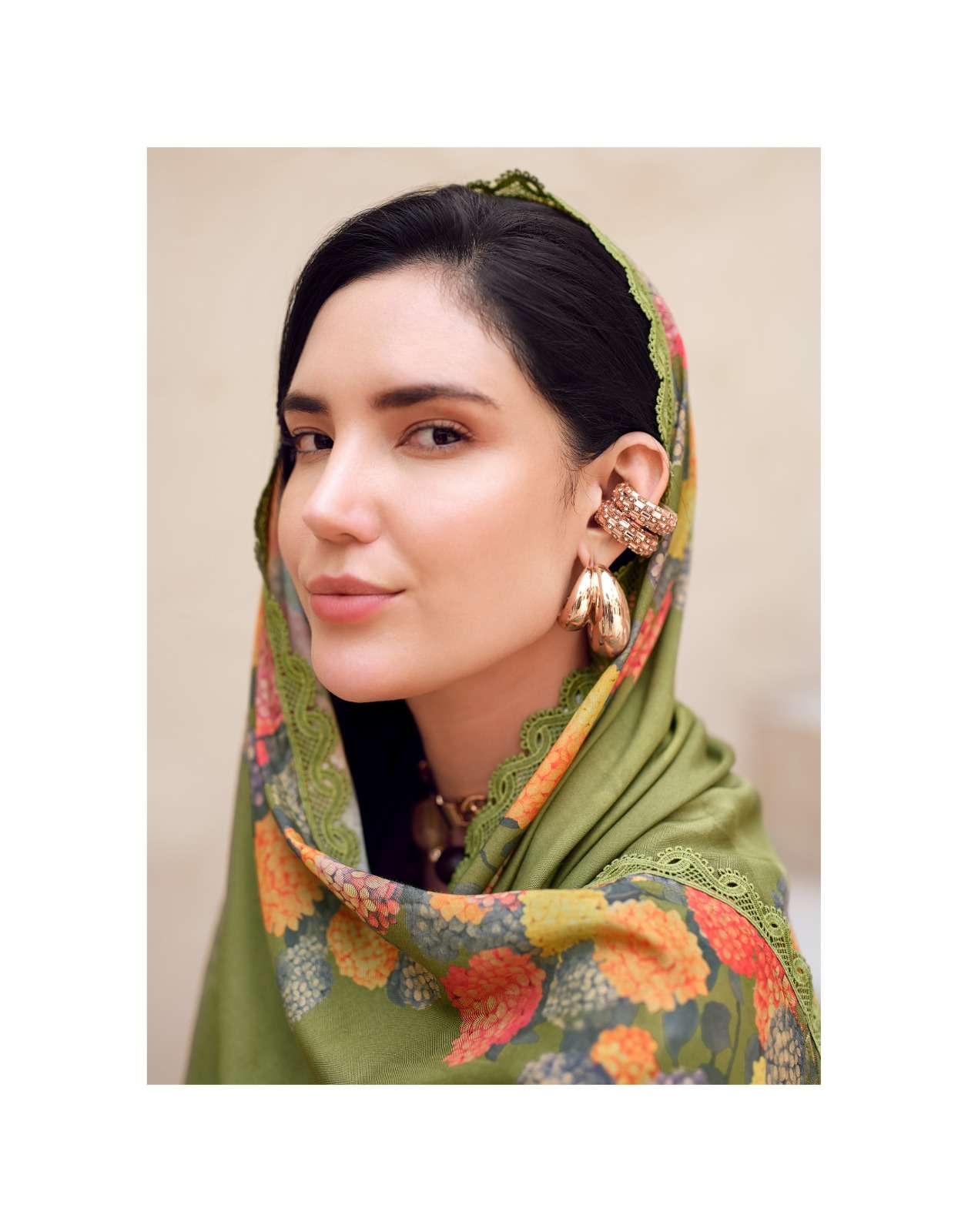 Sanaz Dark Petals Premium Viscose Muslin Dress Material - Amrah Wholesale