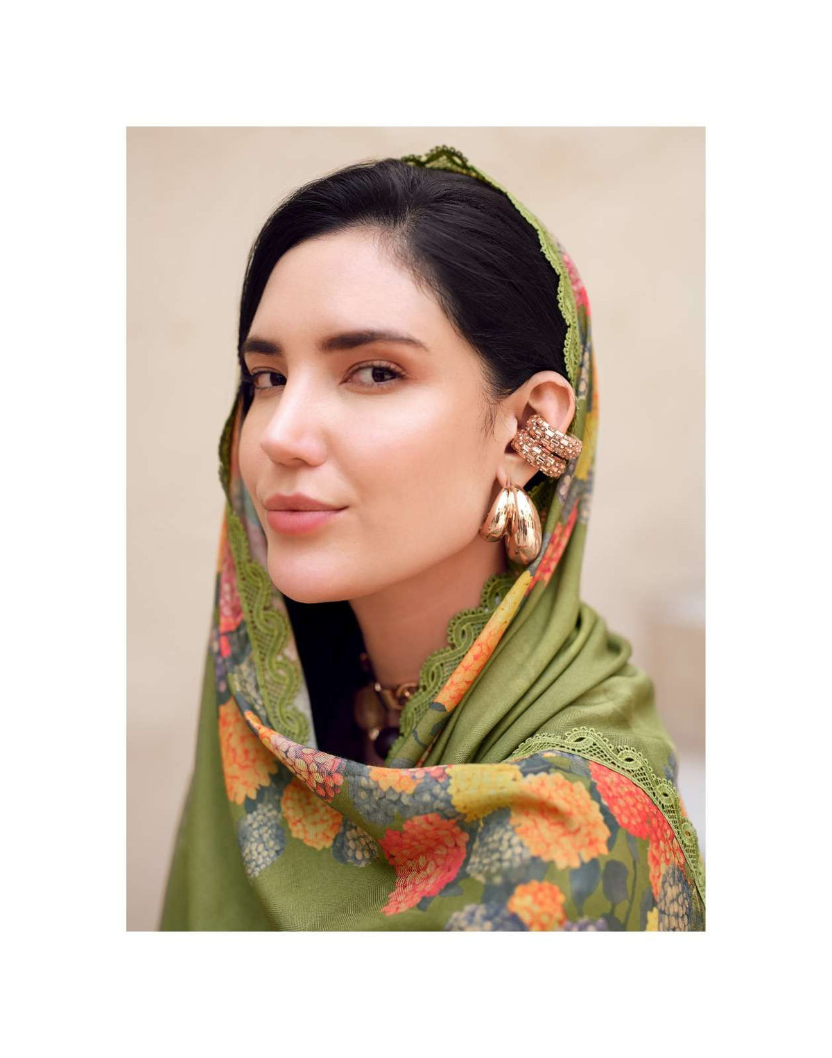 Sanaz Dark Petals Premium Viscose Muslin Dress Material - Amrah Wholesale