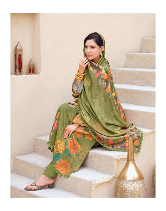 Sanaz Dark Petals Premium Viscose Muslin Dress Material - Amrah Wholesale