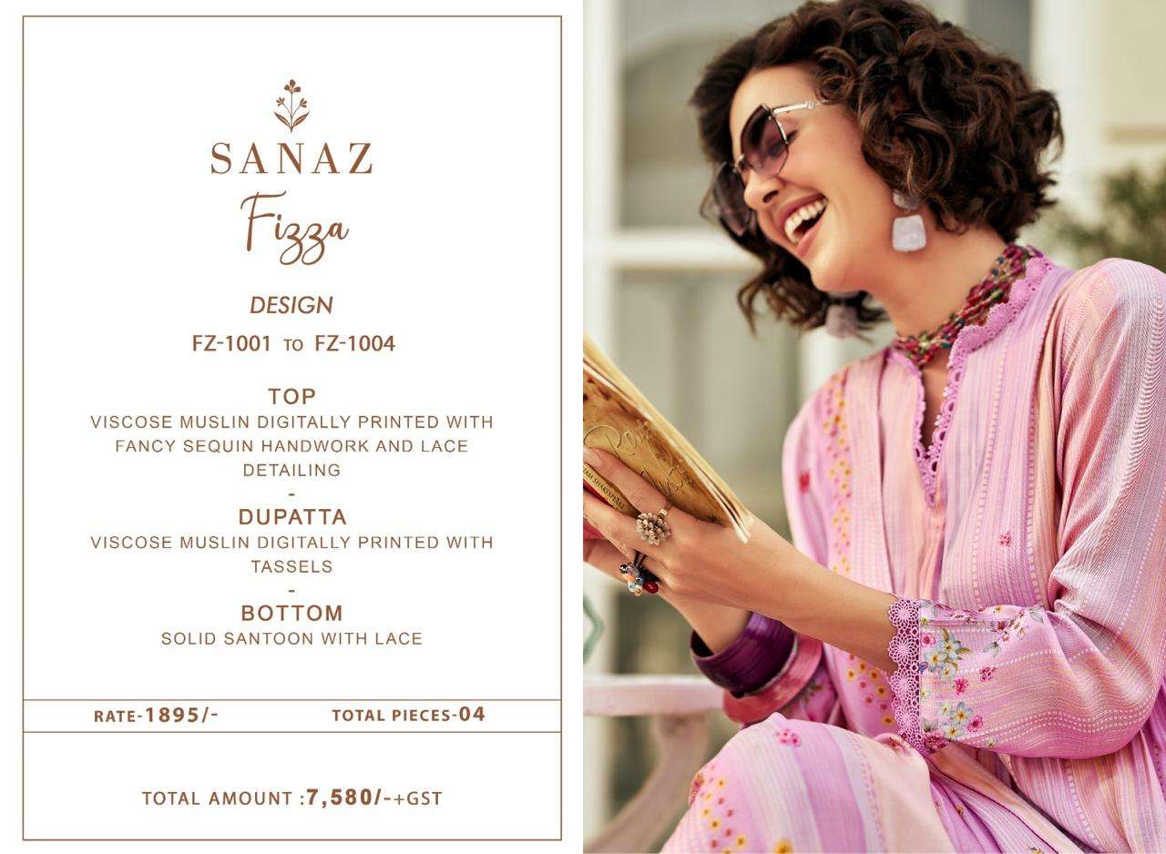 Sanaz Fizza Premium Viscose Muslin Dress Material - Amrah Wholesale