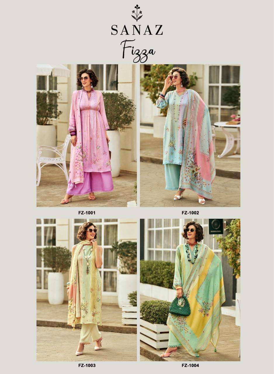 Sanaz Fizza Premium Viscose Muslin Dress Material - Amrah Wholesale