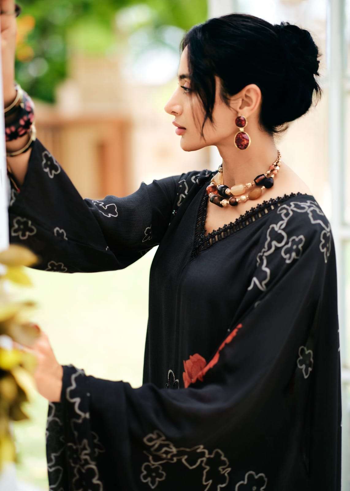 Sanaz Floral Affair Viscose Crape Dress Material