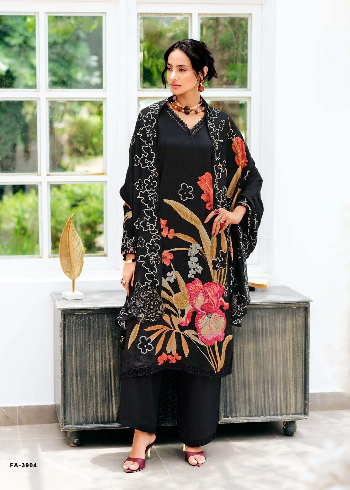 Sanaz Floral Affair Viscose Crape Dress Material