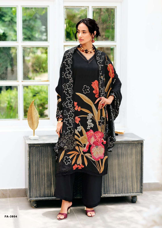 Sanaz Floral Affair Viscose Crape Dress Material