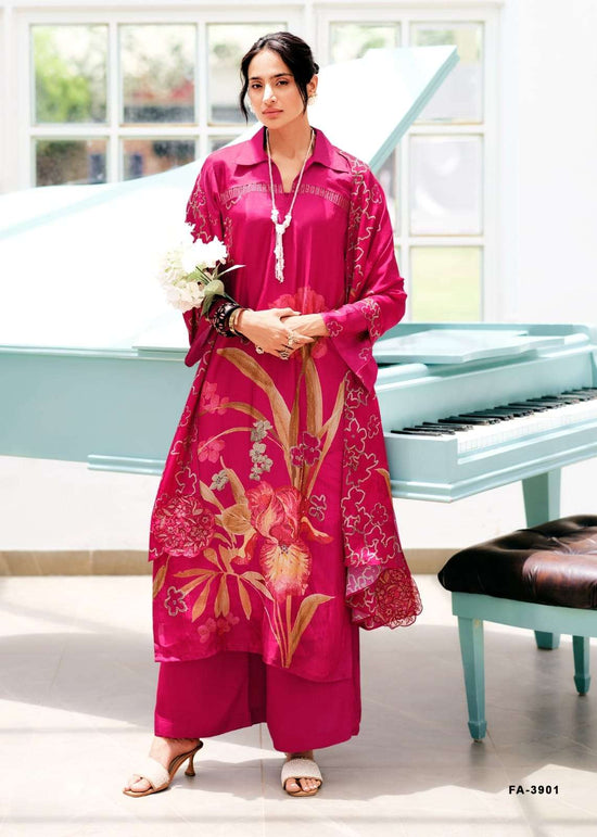 Sanaz Floral Affair Viscose Crape Dress Material