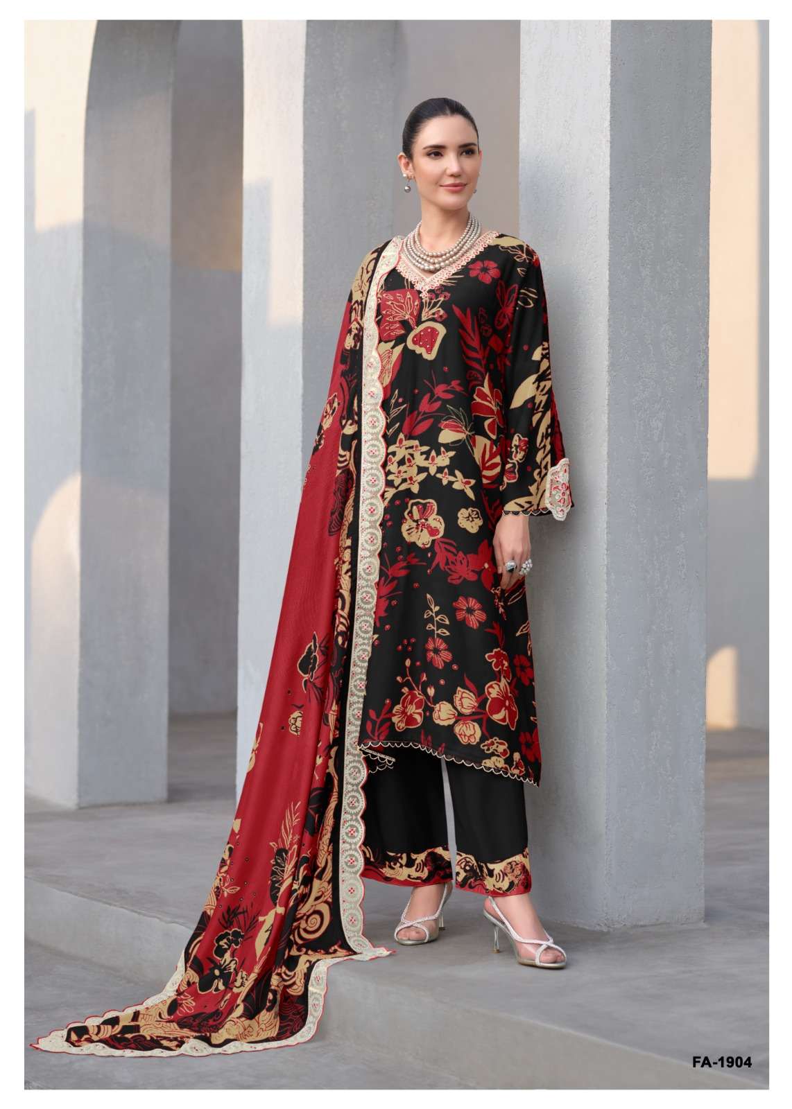 Sanaz Floral Art Vol 2 Viscose Muslin Dress Material