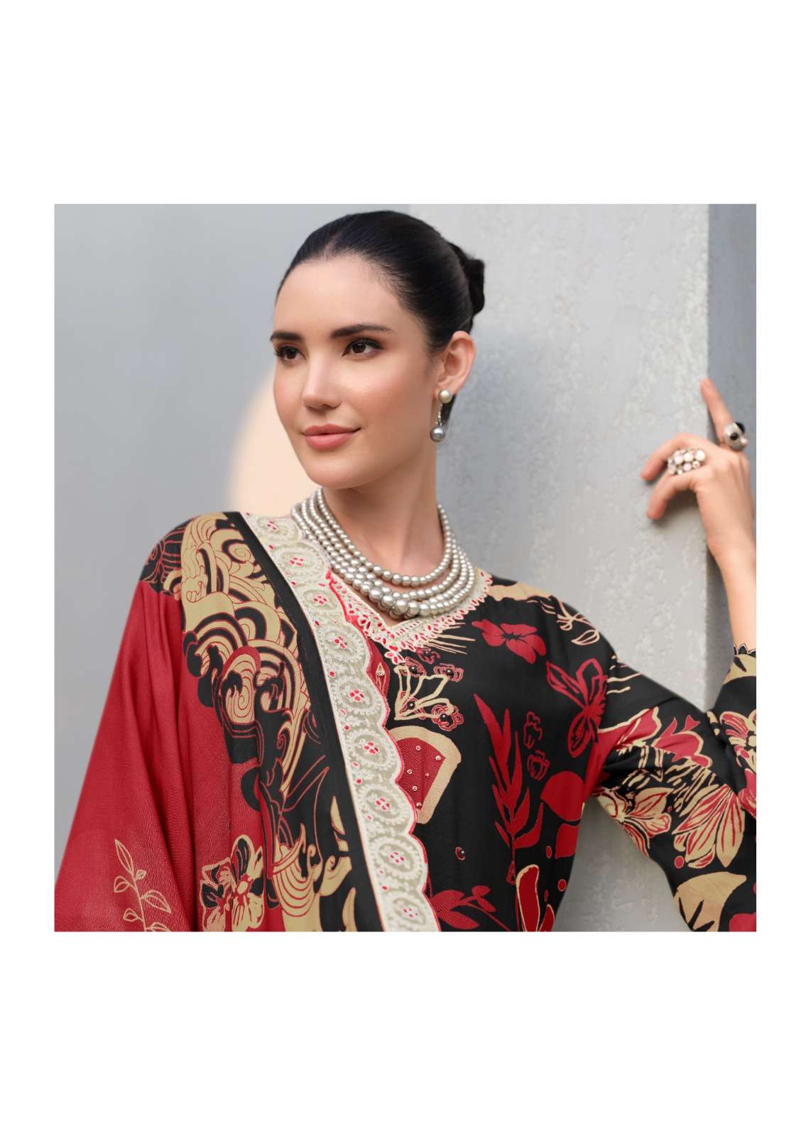 Sanaz Floral Art Vol 2 Viscose Muslin Dress Material