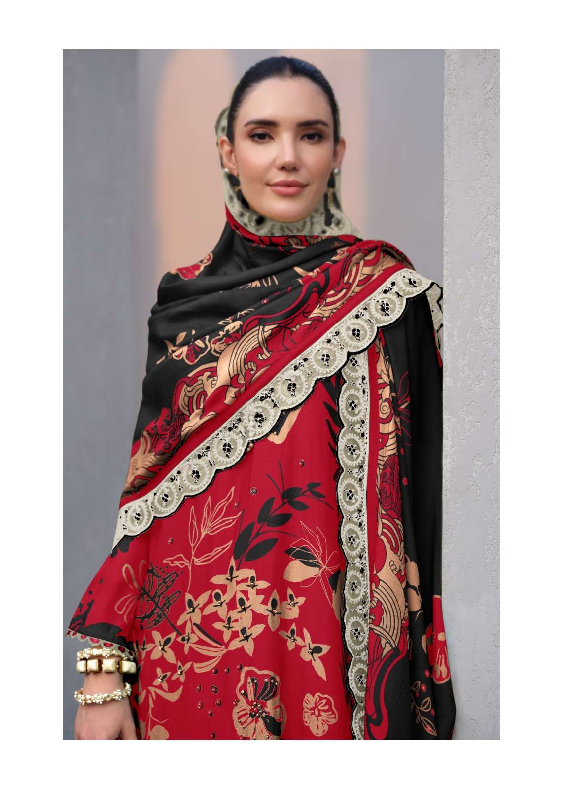 Sanaz Floral Art Vol 2 Viscose Muslin Dress Material