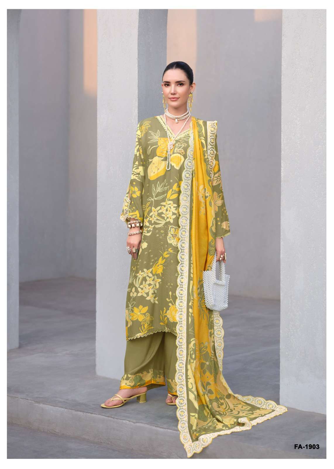 Sanaz Floral Art Vol 2 Viscose Muslin Dress Material