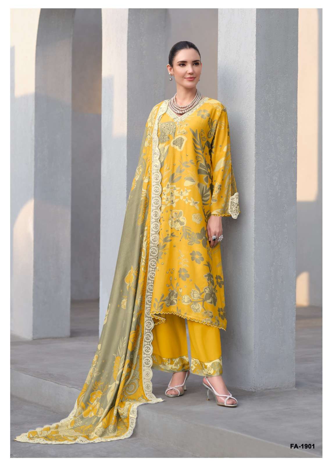 Sanaz Floral Art Vol 2 Viscose Muslin Dress Material