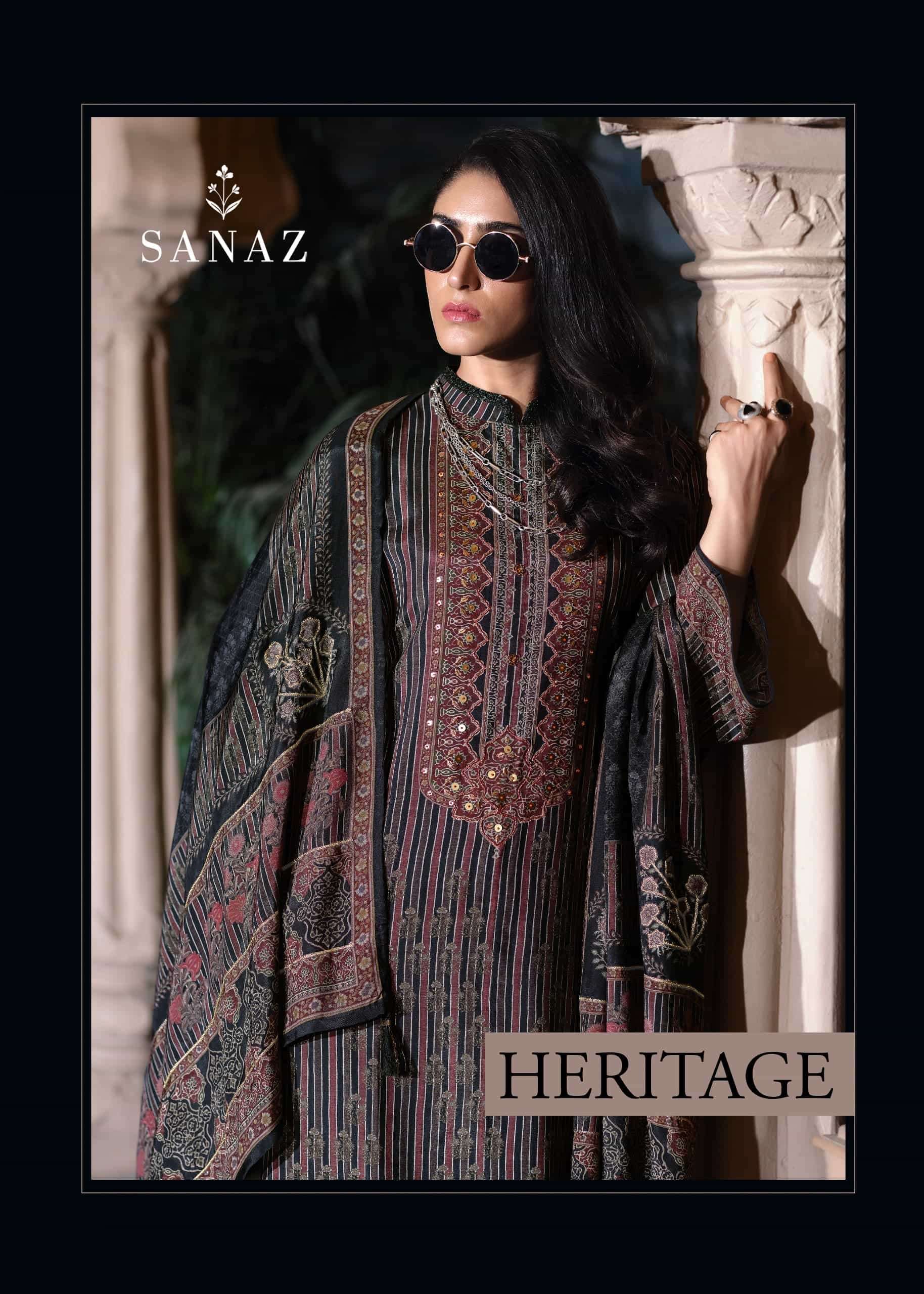 Sanaz Heritage Viscose Muslin Pakistani Suit