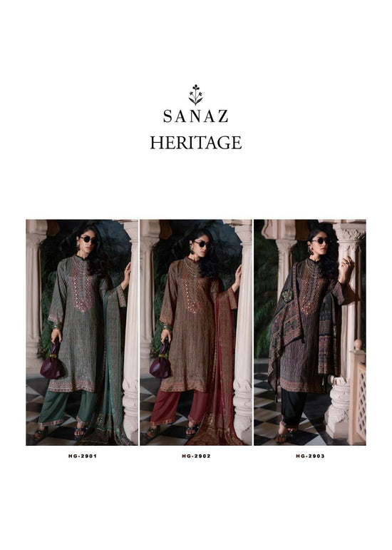 Sanaz Heritage Viscose Muslin Pakistani Suit - Amrah Wholesale