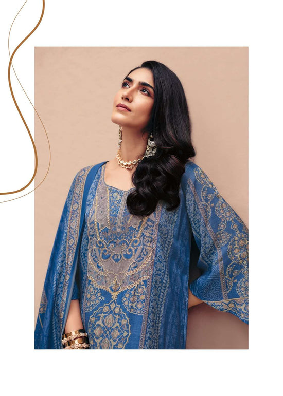Sanaz Jahaan Viscose Muslin Designer Unstitched Dress Material