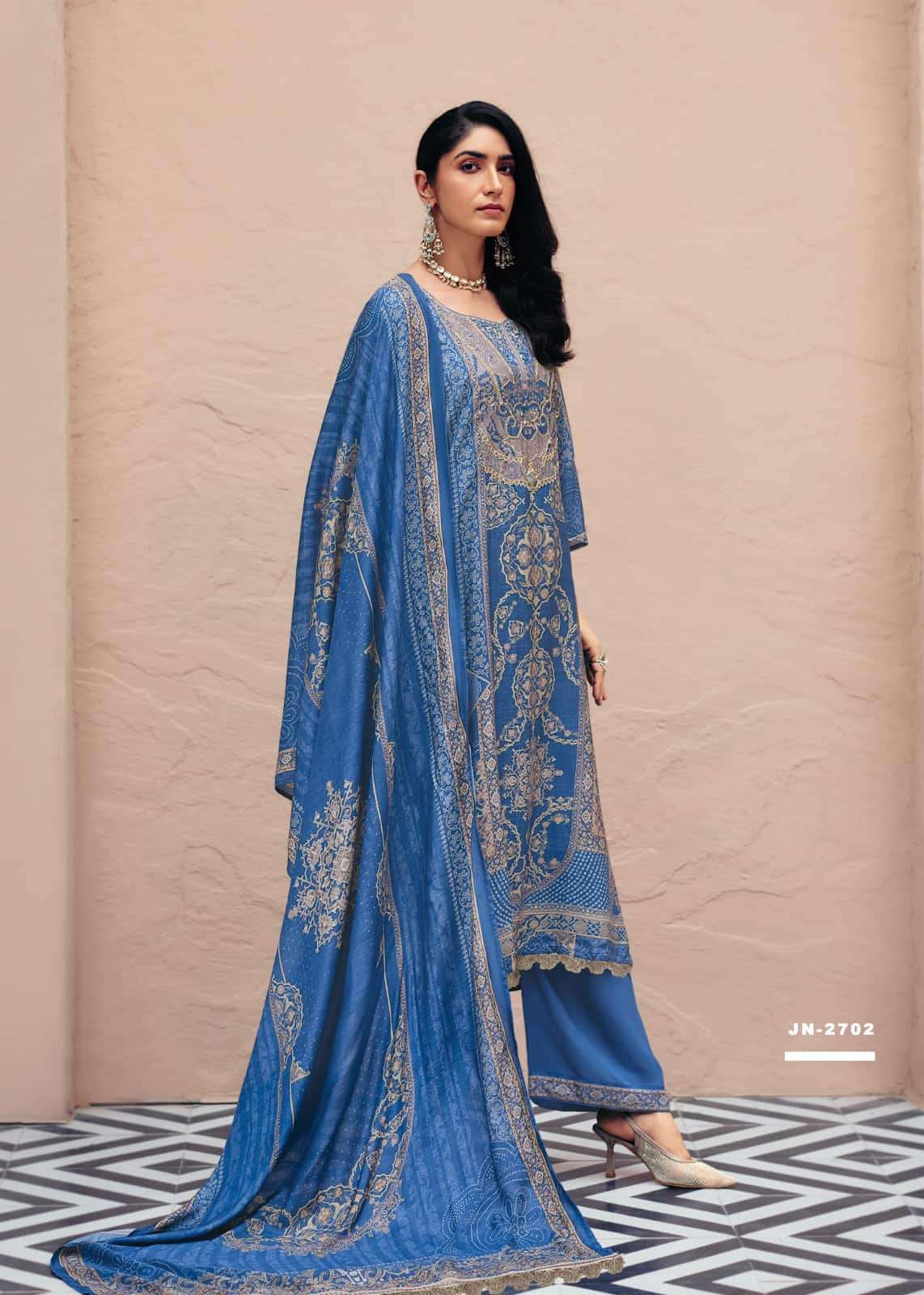 Sanaz Jahaan Viscose Muslin Designer Unstitched Dress Material