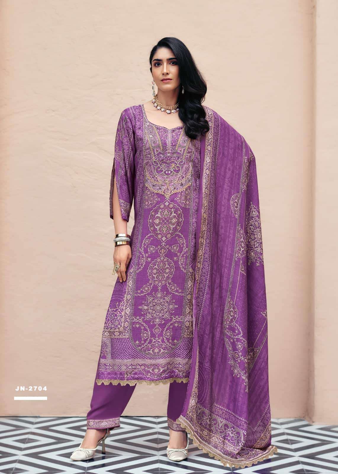 Sanaz Jahaan Viscose Muslin Designer Unstitched Dress Material