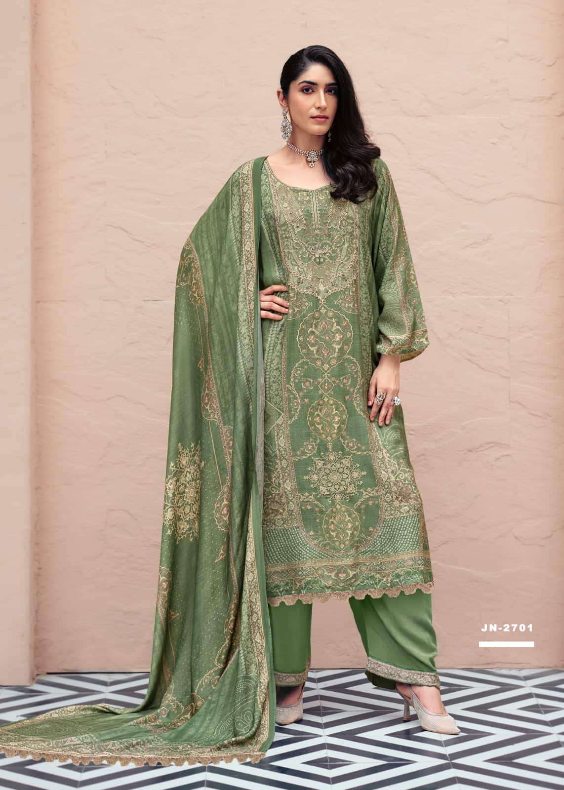 Sanaz Jahaan Viscose Muslin Designer Unstitched Dress Material