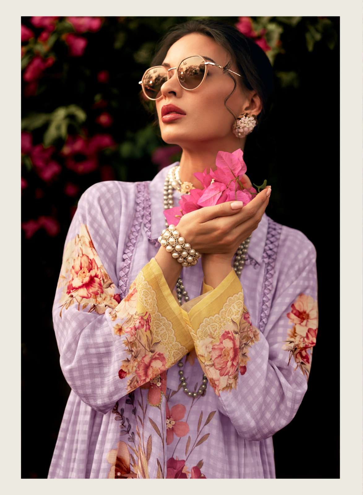 Sanaz Jansoor Viscose Mul Digital Printed Dress Material - Amrah Wholesale