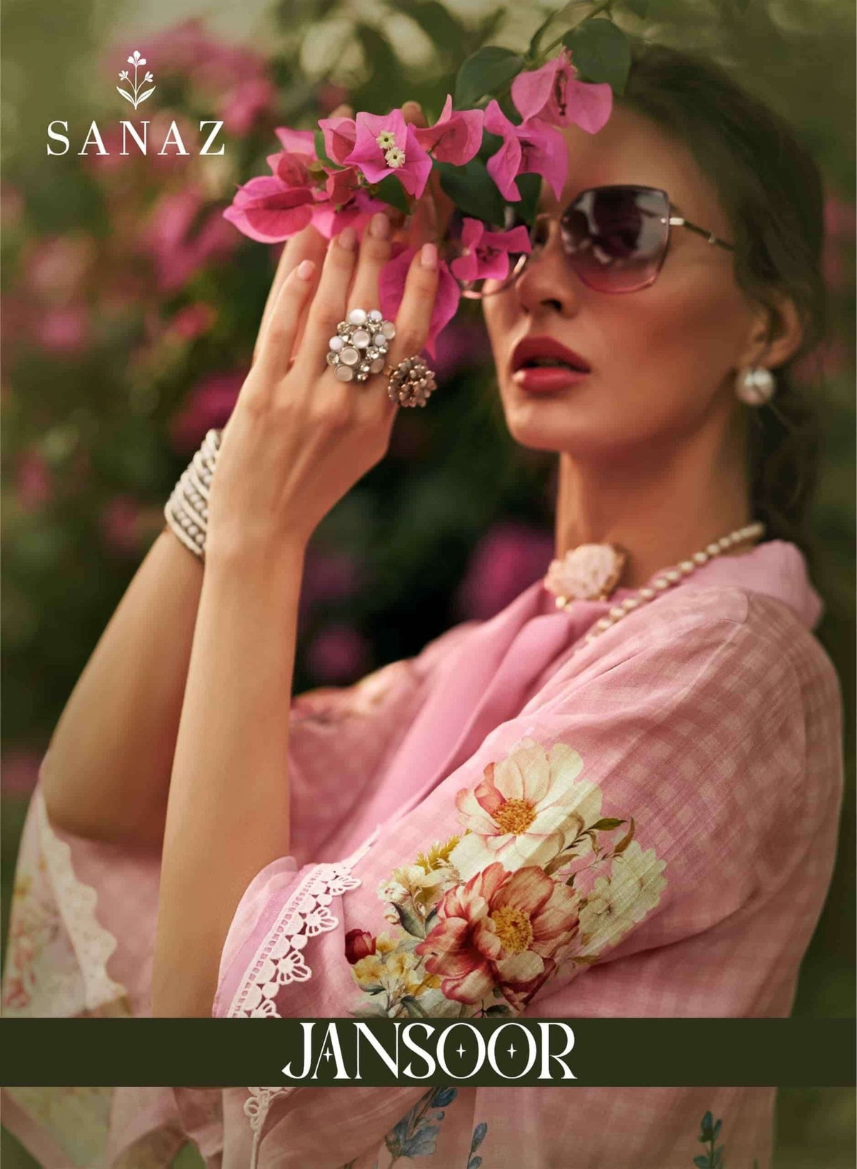 Sanaz Jansoor Viscose Mul Digital Printed Dress Material - Amrah Wholesale