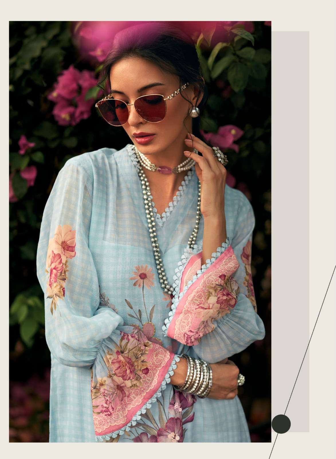 Sanaz Jansoor Viscose Mul Digital Printed Dress Material - Amrah Wholesale