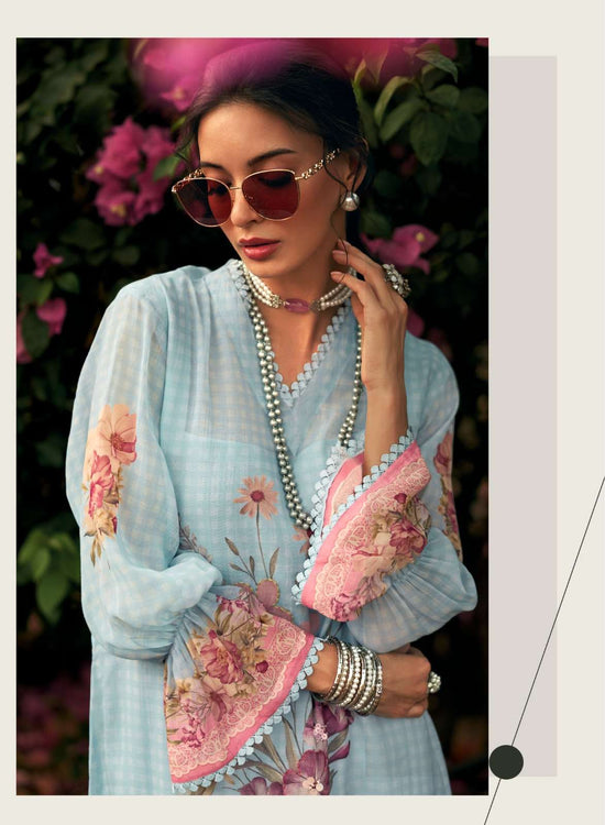 Sanaz Jansoor Viscose Mul Digital Printed Dress Material - Amrah Wholesale