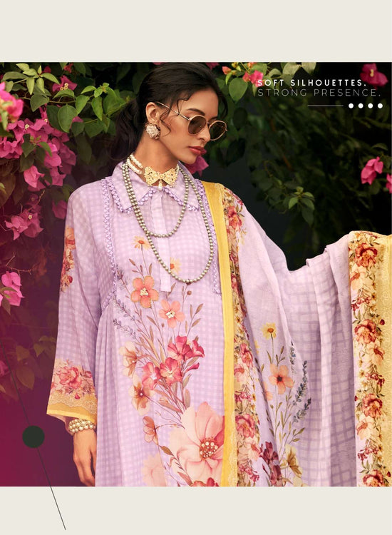 Sanaz Jansoor Viscose Mul Digital Printed Dress Material - Amrah Wholesale
