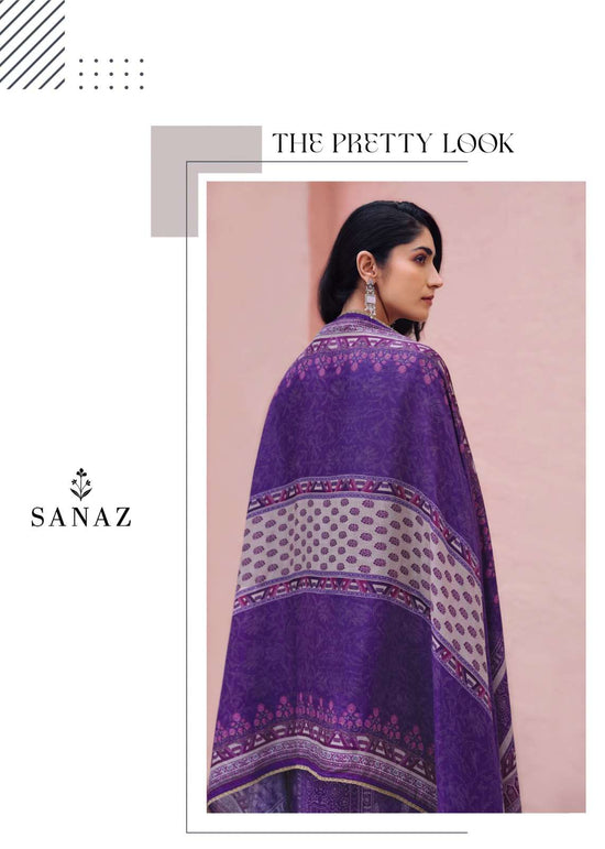 Sanaz Karigari Viscose Muslin Designer Dress Material - Amrah Wholesale
